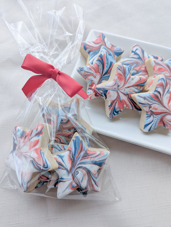 Fourth of July - Half Dozen MIni Swirled Star Sugar Cookies
